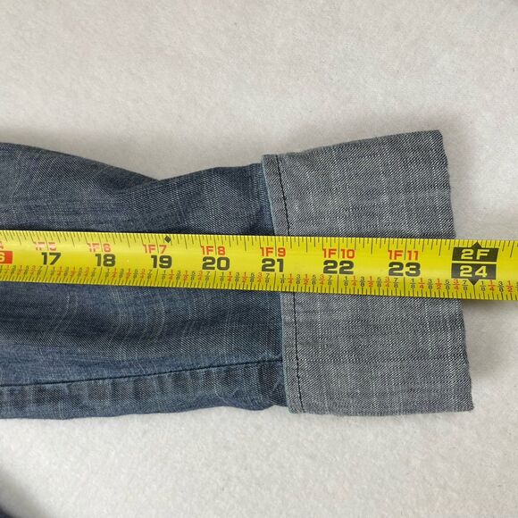 Trina Turk Darya Long Sleeve Chambray Dress Linen Blend-M - Picture 11 of 16